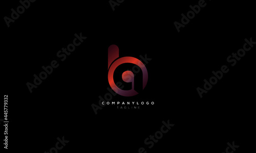 BA AB B AND A Abstract initial monogram letter alphabet logo design