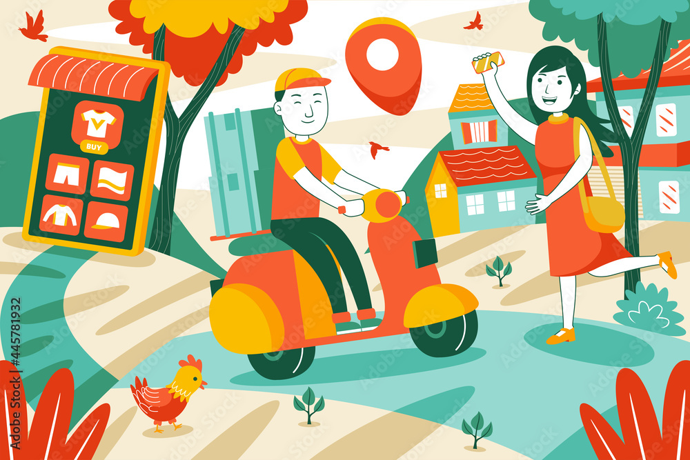 delivery package in flat design style delivery package in flat design style