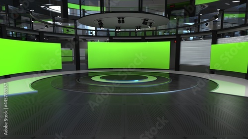 Fotografie 3D Virtual TV Studio News, Backdrop For TV Shows