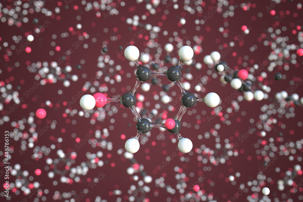 Molecule of phenol, conceptual molecular model. Scientific 3d rendering Molecule of phenol, conceptual molecular model. Scientific 3d rendering