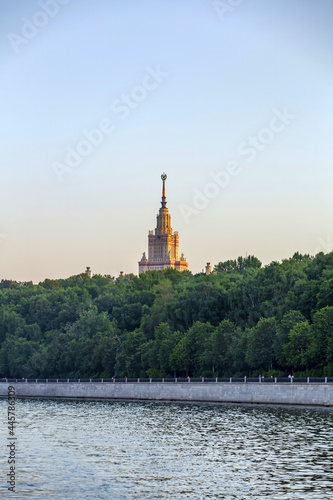 The main building of the Moscow State University. Stalinist Empire style. Built in 1953. Russia