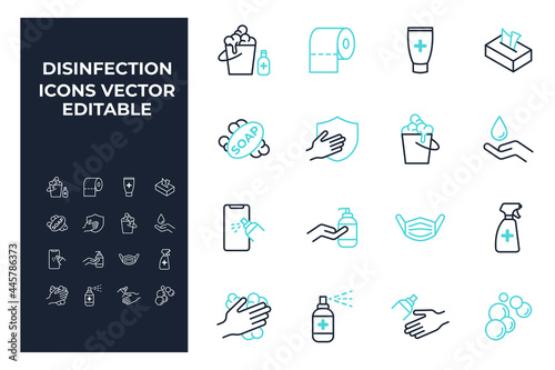 set of Disinfection and cleaning elements symbol template for graphic and web design collection logo vector illustration