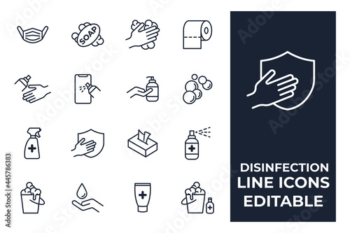 set of Disinfection and cleaning elements symbol template for graphic and web design collection logo vector illustration