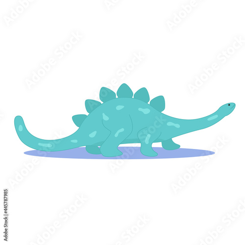 Cute dinosaur. Turquoise dinosaur on a white background Flat vector illustration © Анна Орлова