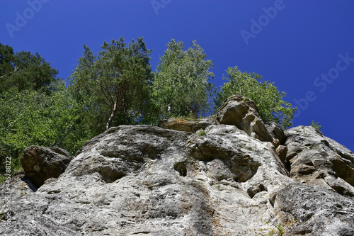 Ermak gypsum rock on the bank of the Sylva river photo