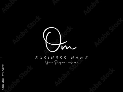 Letter OM Logo, signature om logo icon vector image design for business