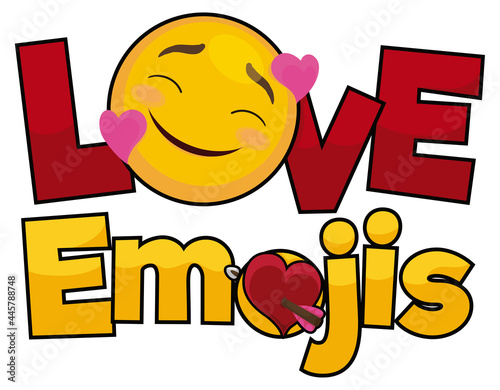 Emoji like Letter O, In Love during its Day, Vector Illustration