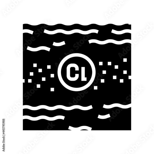 disinfection chlorin water glyph icon vector. disinfection chlorin water sign. isolated contour symbol black illustration photo