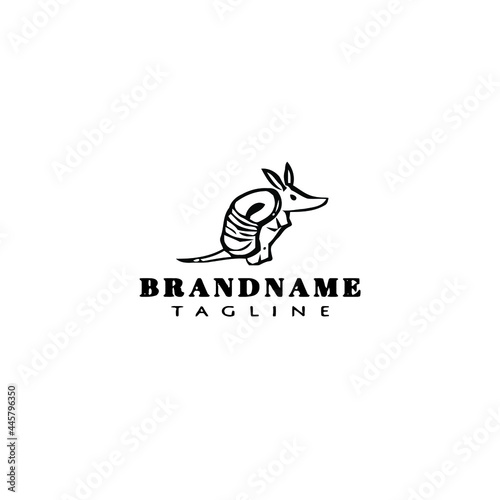 armadillo logo template icon design vector cute