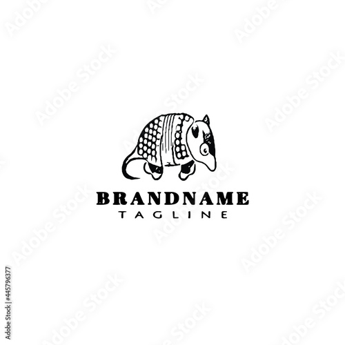 flat armadillo logo template icon cute vector creative