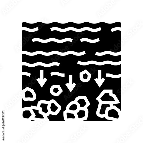 sedimentation water filter glyph icon vector. sedimentation water filter sign. isolated contour symbol black illustration photo