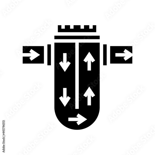 process of water filtration glyph icon vector. process of water filtration sign. isolated contour symbol black illustration