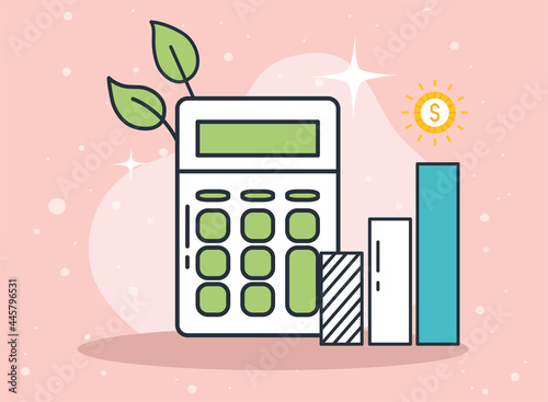 calculator with financial graph