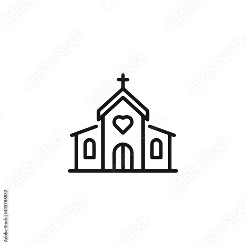 Church building icon vector