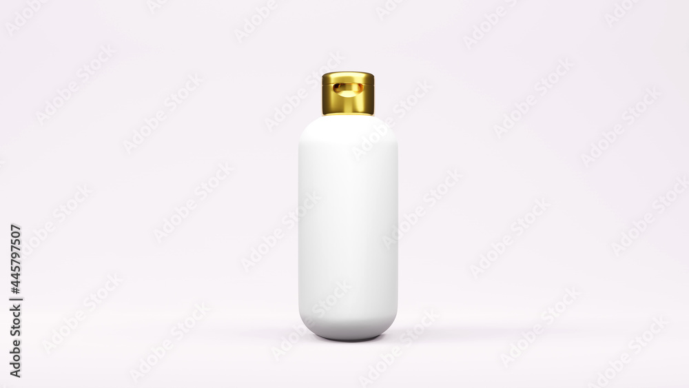 White and Golden color bottle package 3D rendering White and Golden color bottle package 3D rendering