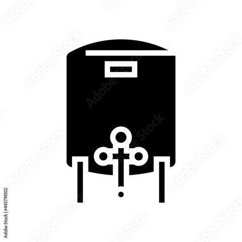 tank with water filter glyph icon vector. tank with water filter sign. isolated contour symbol black illustration photo