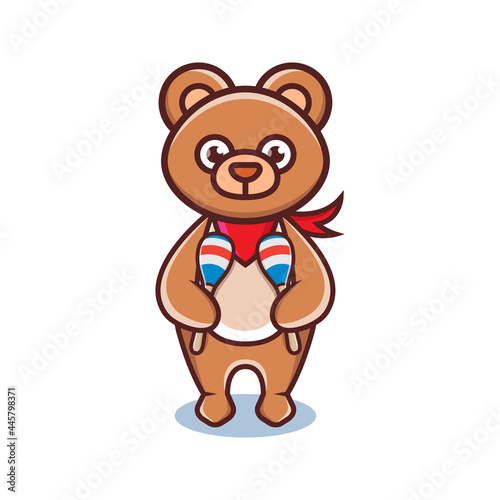 cartoon animal cute bear holding a maracas