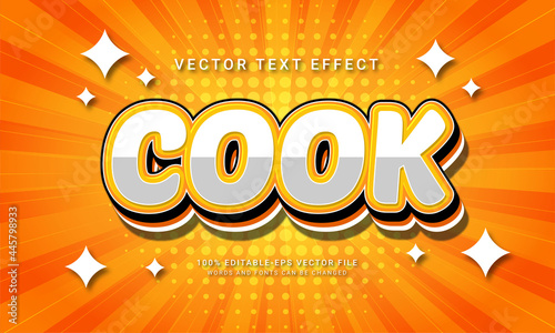 Cook editable text effect themed cooking class