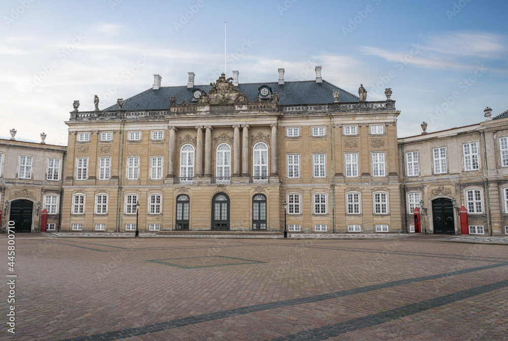 Fototapeta premium Amalienborg Palace - Christian IX's Palace, Queen Margrethe II official residence - Copenhagen, Denmark