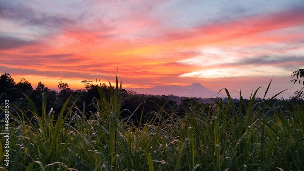 beautiful sunset in the Pagak sunrise valley, Indonesia beautiful sunset in the Pagak sunrise valley, Indonesia
