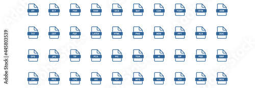 file format icon set vector sign symbol