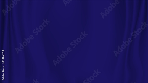 Abstract dark blue silk vector background. Luxury navy cloth or liquid wave. Abstract navy  fabric texture background. Cloth soft wave. Creases of satin, silk, and Smooth elegant cotton.
