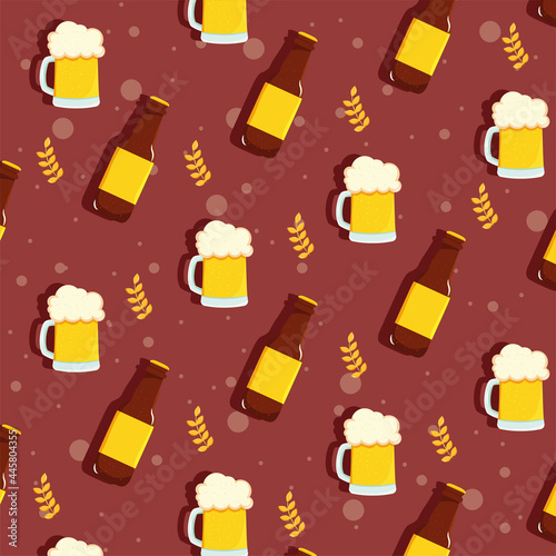 pattern with bottles beer