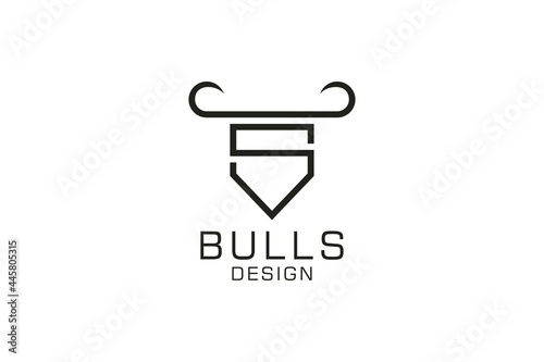 Letter S logo, Bull logo,head bull logo, monogram Logo Design Template Element