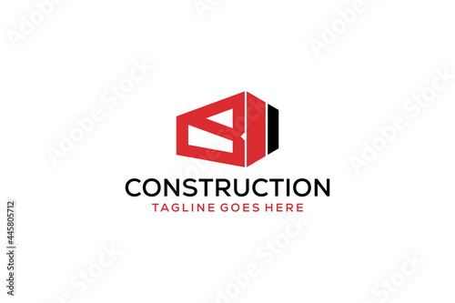 Letter B for Real Estate Remodeling Logo. Construction Architecture Building Logo Design Template Element.