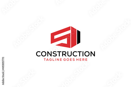 Letter S for Real Estate Remodeling Logo. Construction Architecture Building Logo Design Template Element.