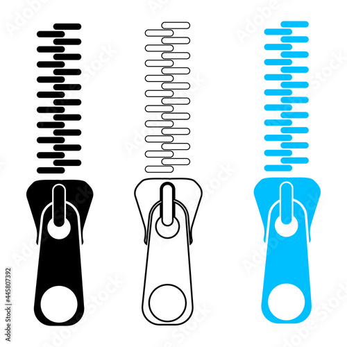 tailor zipper icon on white background. zipper sign. zipper tool line symbol. flat style.