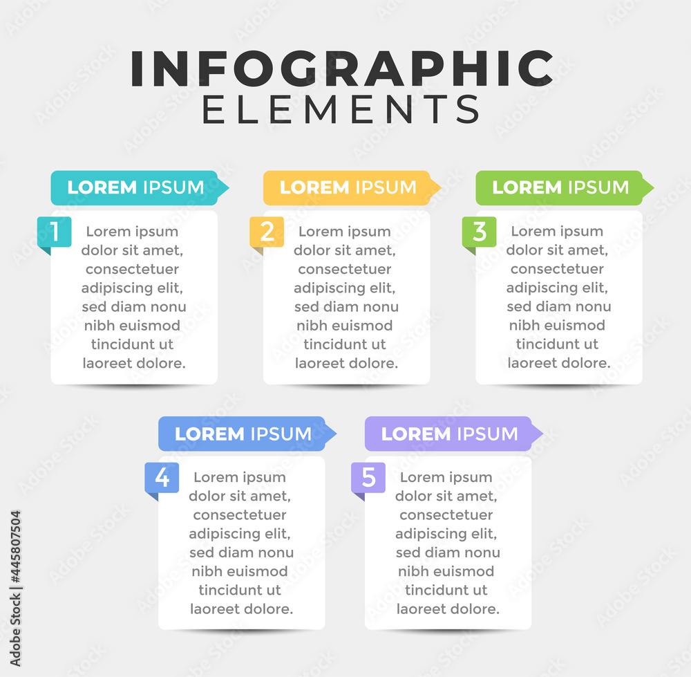 Modern infographics with four colors