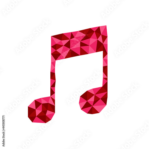 Polygonal geometric crystal music suitable for logo, symbol, button, best award.
