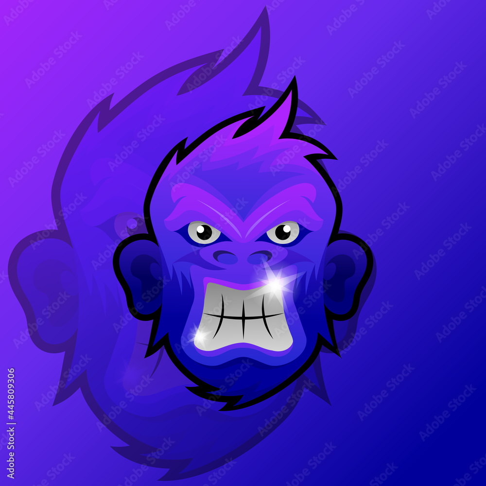 Fototapeta premium Monkey gorilla E-sport gaming mascot logo template vector