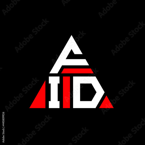 FID triangle letter logo design with triangle shape. FID triangle logo design monogram. FID triangle vector logo template with red color. FID triangular logo Simple, Elegant, and Luxurious Logo. FID 
