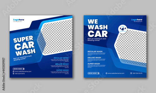 Car Wash Social Media Post Vector Template