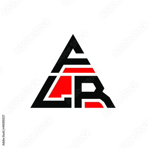 FLR triangle letter logo design with triangle shape. FLR triangle logo design monogram. FLR triangle vector logo template with red color. FLR triangular logo Simple, Elegant, and Luxurious Logo. FLR  photo