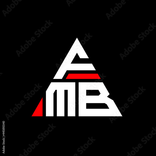 FMB triangle letter logo design with triangle shape. FMB triangle logo design monogram. FMB triangle vector logo template with red color. FMB triangular logo Simple, Elegant, and Luxurious Logo. FMB  photo