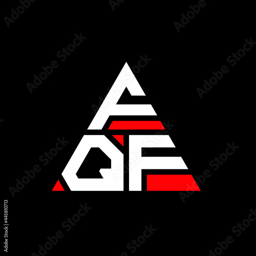 FQF triangle letter logo design with triangle shape. FQF triangle logo design monogram. FQF triangle vector logo template with red color. FQF triangular logo Simple, Elegant, and Luxurious Logo. FQF  photo