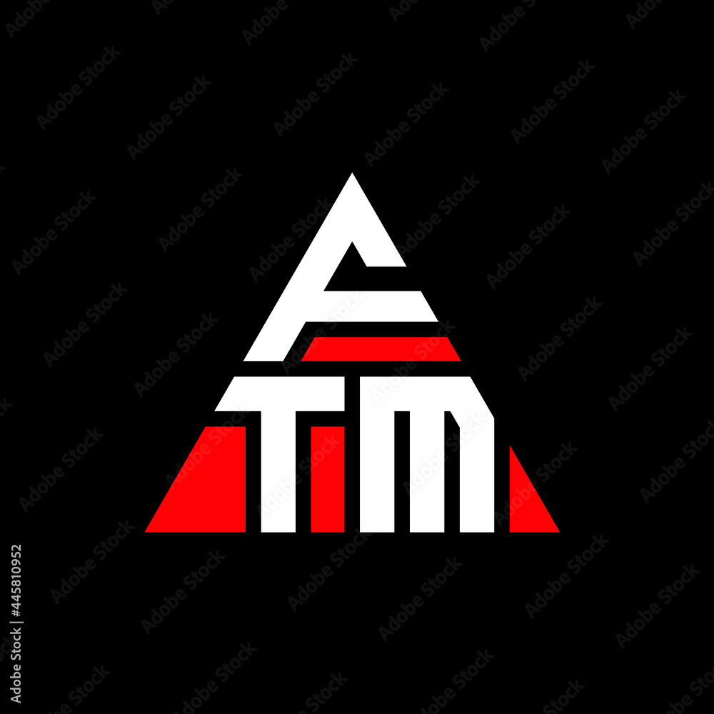 FTM triangle letter logo design with triangle shape. FTM triangle logo