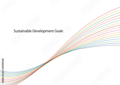 SDGsイメージの17色の曲線アブストラクトフレーム2