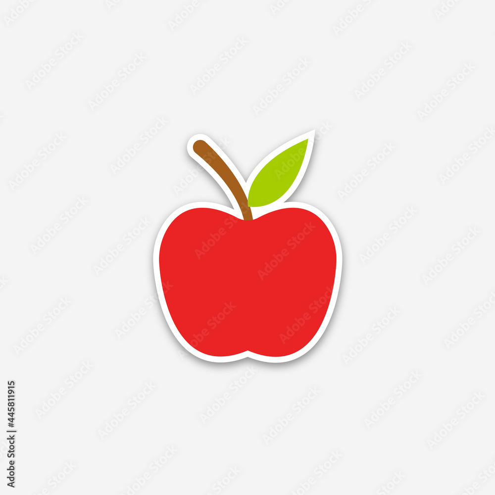 Obraz premium red apple icon. Apple fruit illustration icon.