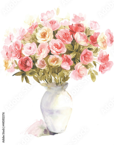 Flowers watercolor illustration.Manual composition.Big Set watercolor elements，Design for textile, wallpapers，Element for design,Greeting card