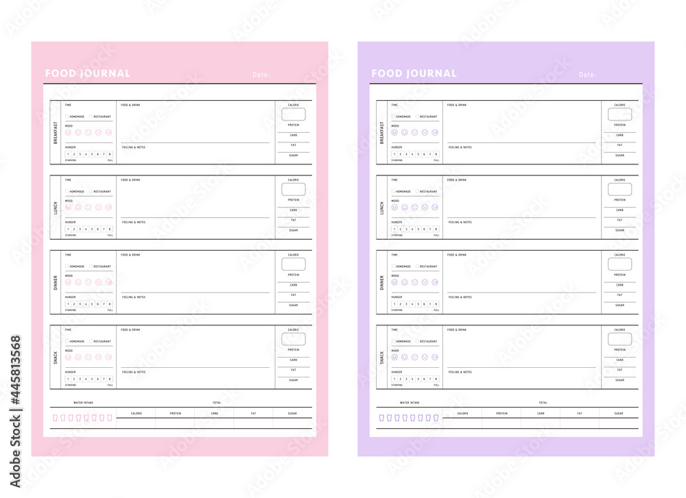 Food Planner and recipe card printable template Vector (Lady). Easily ...