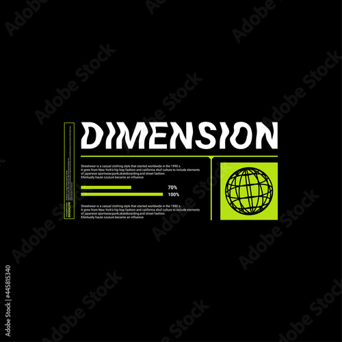 Dimension writing design, suitable for screen printing t-shirts, clothes, apparel, jackets and others