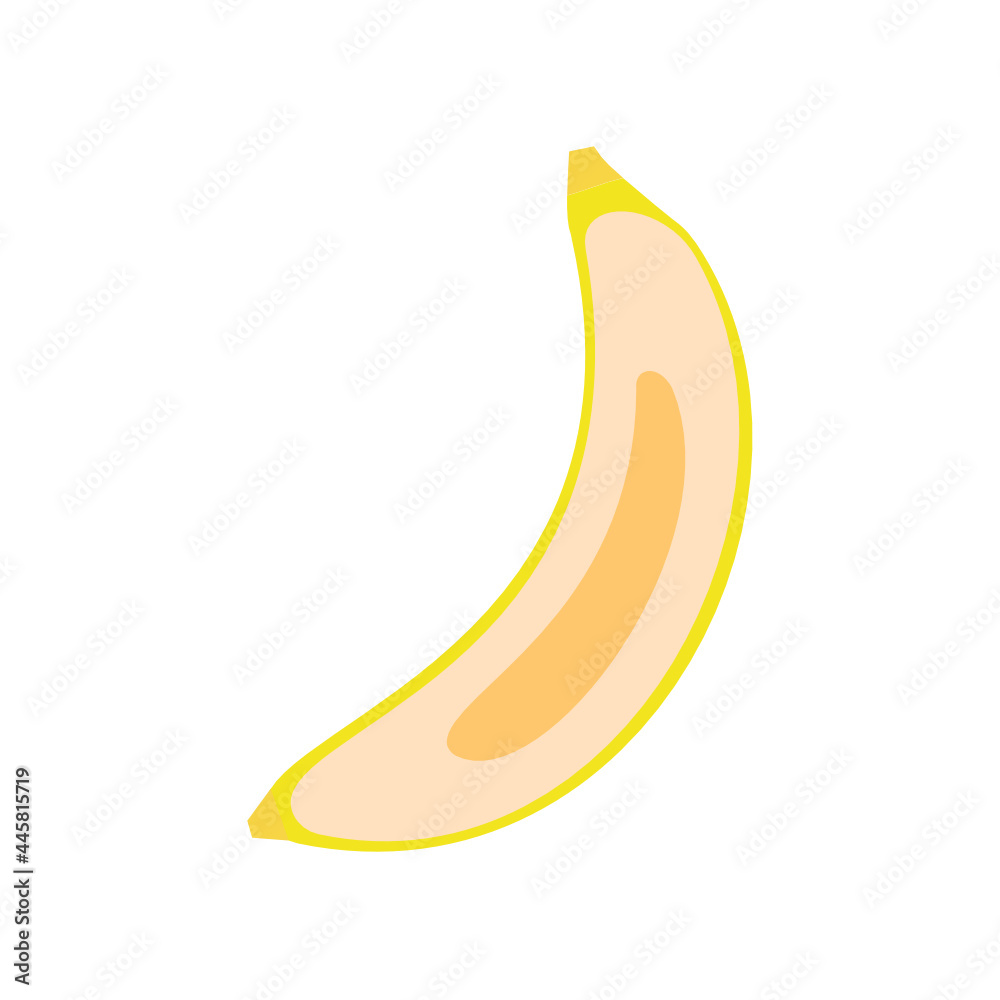 Banana in half illustration icon vector, fruit illustration Banana in half illustration icon vector, fruit illustration