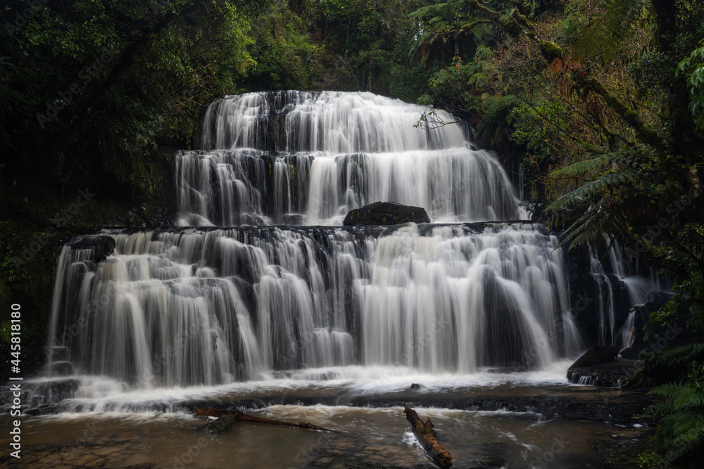 Purakaunui waterfall in the Catlins New Zealand