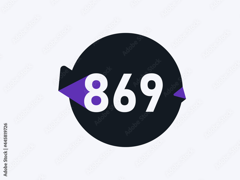 Number 869 logo icon design vector image Number 869 logo icon design vector image