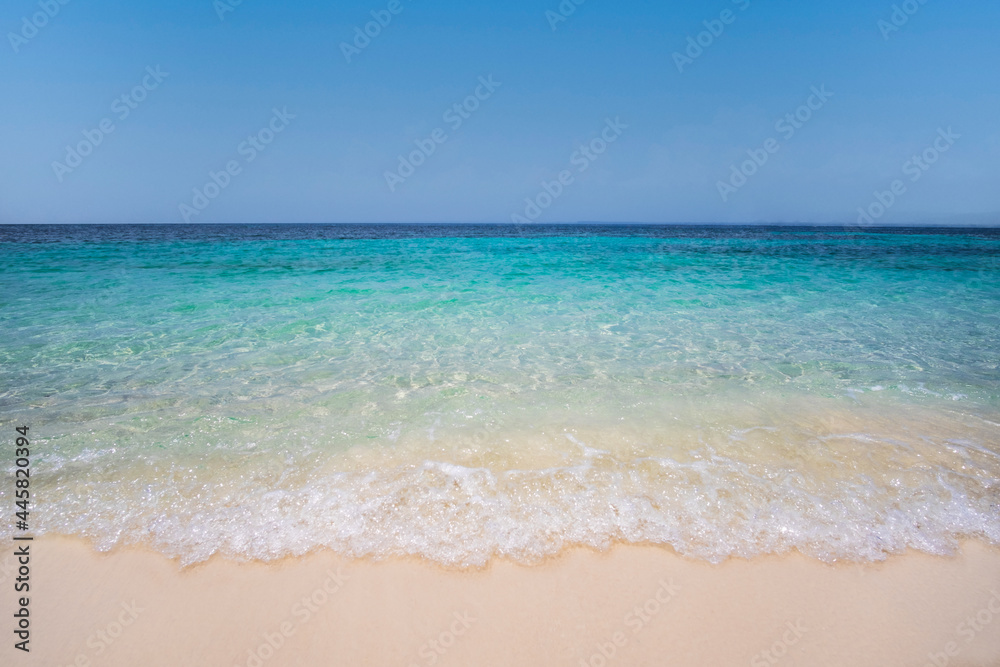 Beautiful sea A beach with fine grains of sand and blue skies, no ships