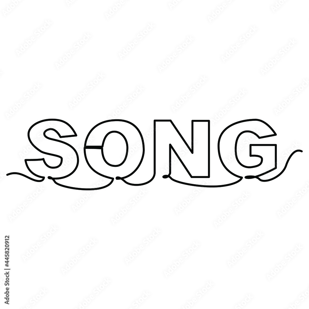 one line continuous drawing song letter word one line continuous drawing song letter word
